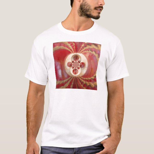 Red Cricket Balls Abstract Art Print Design T-Shirt (Front)
