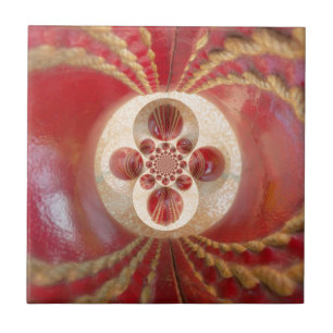 Red Cricket Balls Abstract Art Print Design Tile