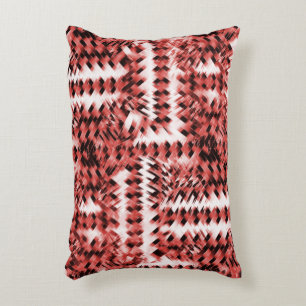 Red crisscross stripes with gradient or polished   decorative cushion