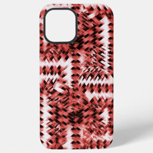 Red crisscross stripes with gradient or polished iPhone 12 pro max case