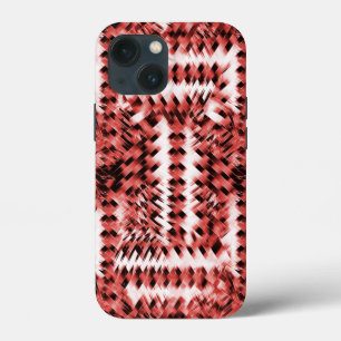 Red crisscross stripes with gradient or polished iPhone 13 mini case