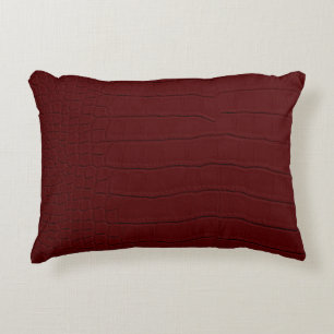 Red Crocodile Skin Print Decorative Cushion