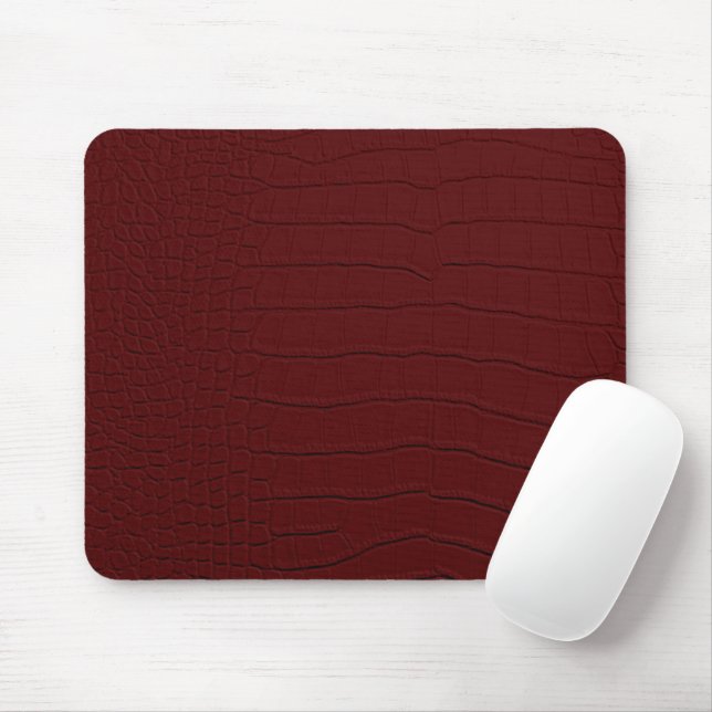 Red Crocodile Skin Print Mouse Pad (With Mouse)