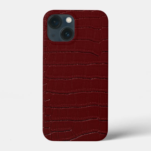 Red Crocodile Skin Print Varnished Case-Mate iPhone Case (Back)