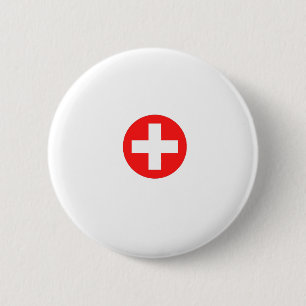RED CROSS 6 CM ROUND BADGE