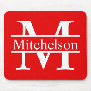 Red Cross Bar LR Monogram Mouse Pad
