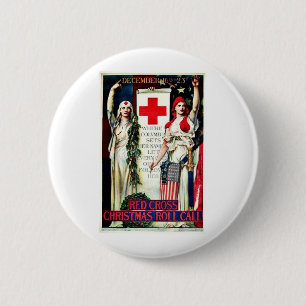 Red Cross Christmas 6 Cm Round Badge