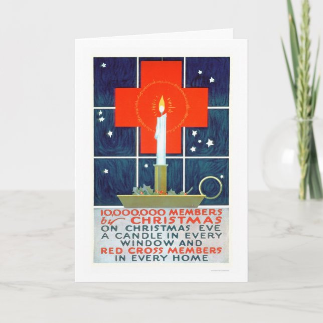 Red Cross Christmas Recruiting Poster (US00206) Holiday Card (Front)