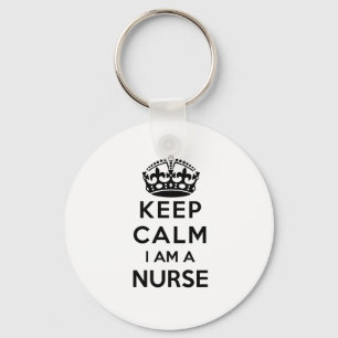 red cross crown Keep Calm I am a Nurse Key Ring
