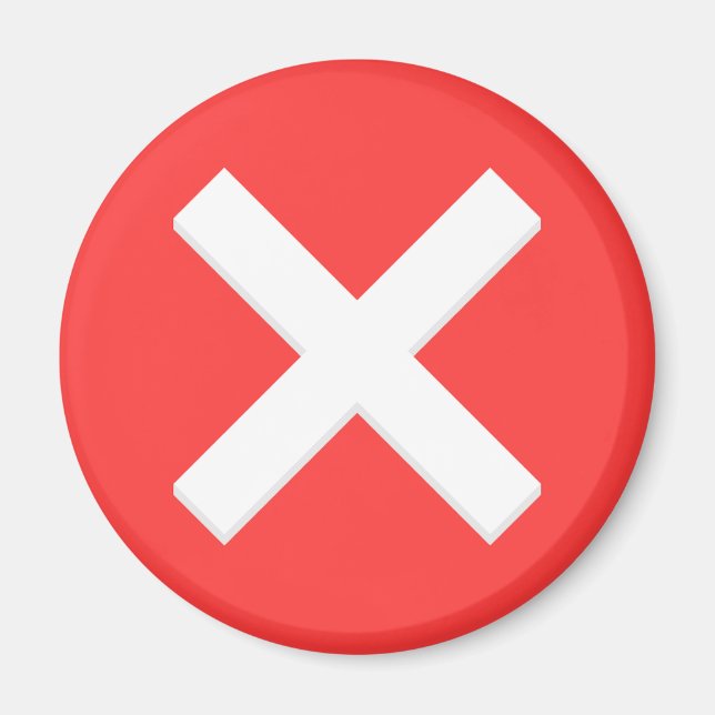 Red Cross No X Incorrect Symbol Magnet (Front)