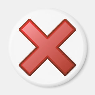 Red Cross No X Incorrect Symbol Magnet