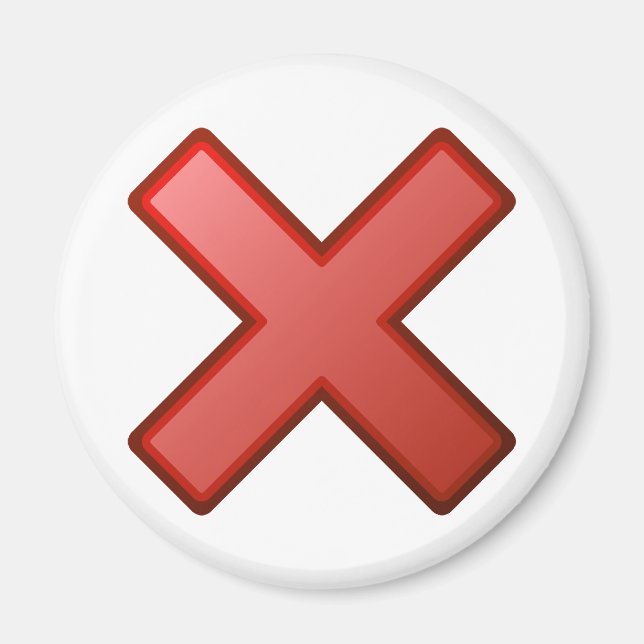 Red Cross No X Incorrect Symbol Magnet (Front)
