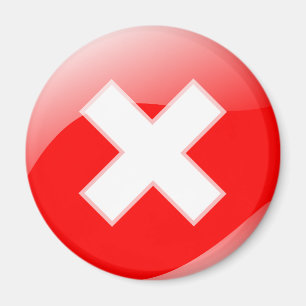 Red Cross No X Incorrect Symbol Magnet