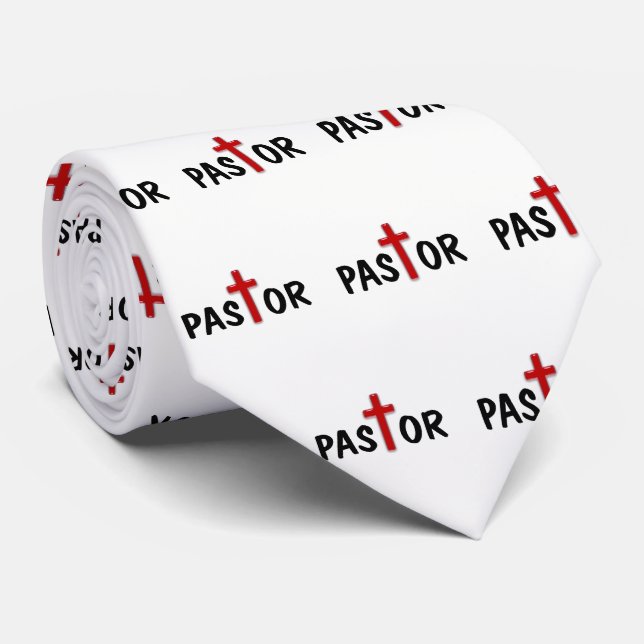 Red Cross Pastor Tie (Rolled)