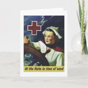 Red Cross Poster - Nurse at the Helm Card