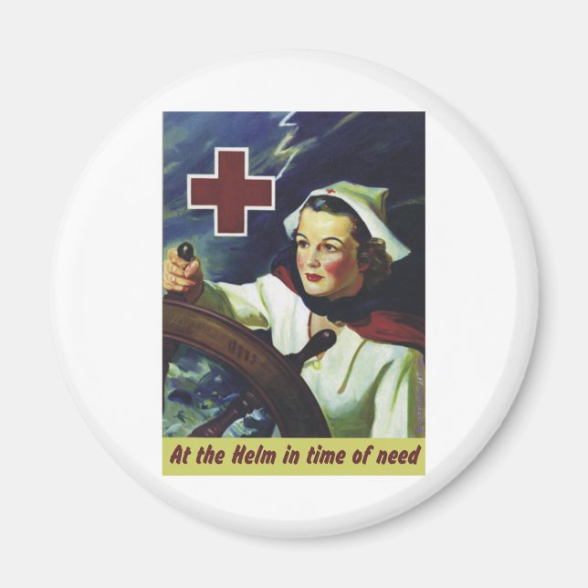 Red Cross Poster - Nurse at the Helm Magnet (Front)