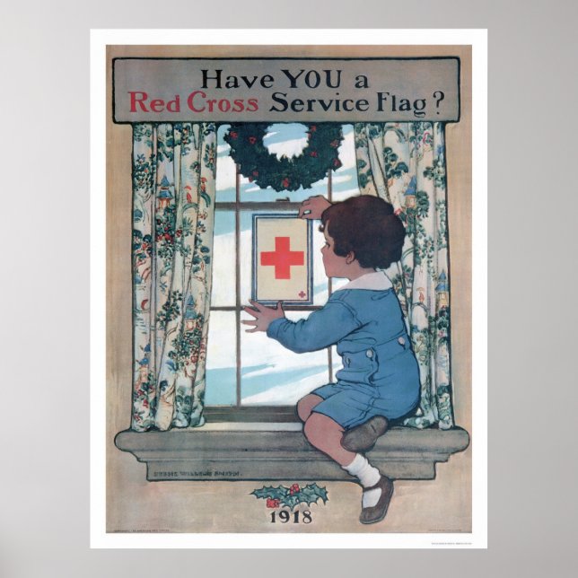 Red Cross Service Flag (US00202B) Poster (Front)
