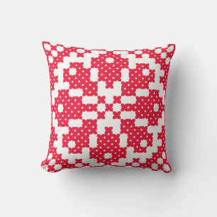Red cross-stitch Pattern Cushion