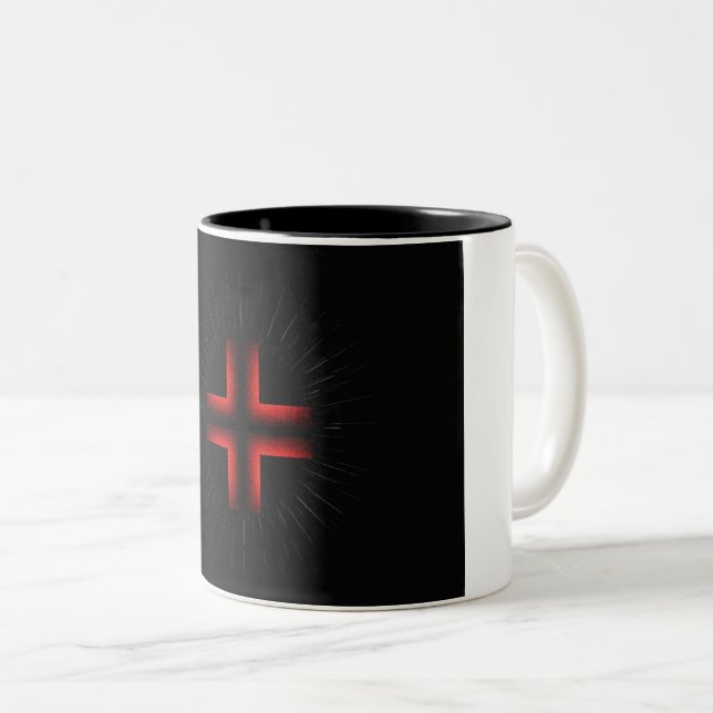 Red Cross Symbol Mug – Simplicity and Elegance (Front Right)