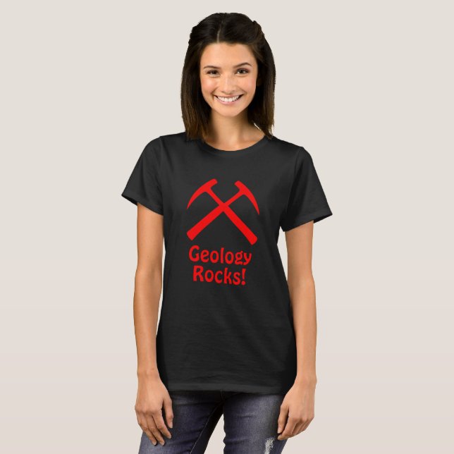 Red Crossed Rock Hammers T-Shirt w/ Text (Front Full)