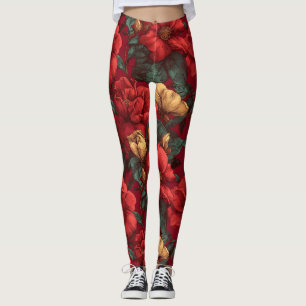 Red Crossfit Gardenias Themed Birthday Gifts For Leggings