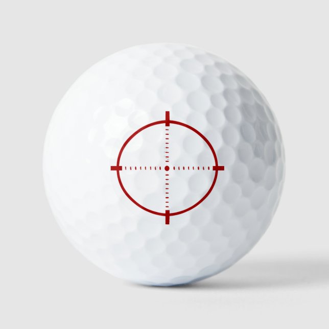 Red Crosshair Target Button  Golf Balls (Front)
