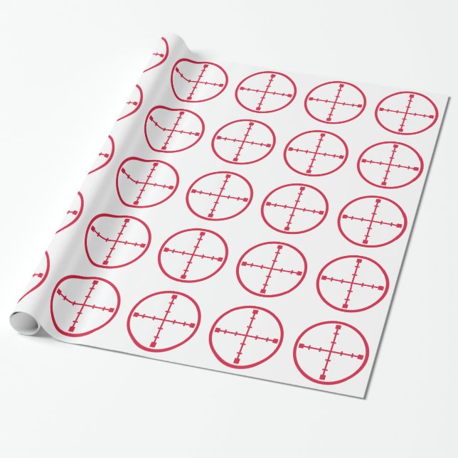 Red crosshairs rifle wrapping paper (Unrolled)
