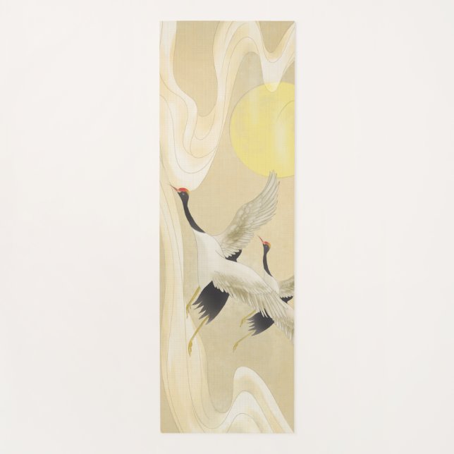 Red-crowned Crane in Chinese Style Yoga Mat (Front)