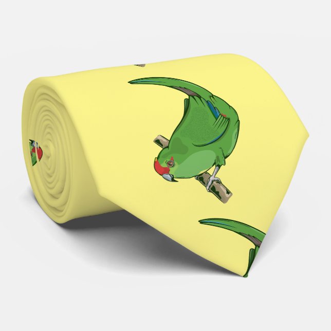 Red-crowned parakeet Kākāriki Tie (Rolled)