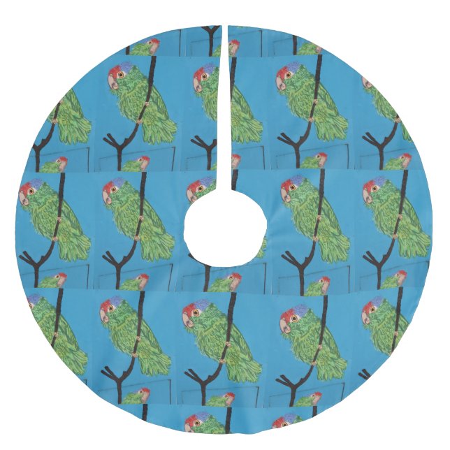 red-crowned parrots tree skirt (Front)