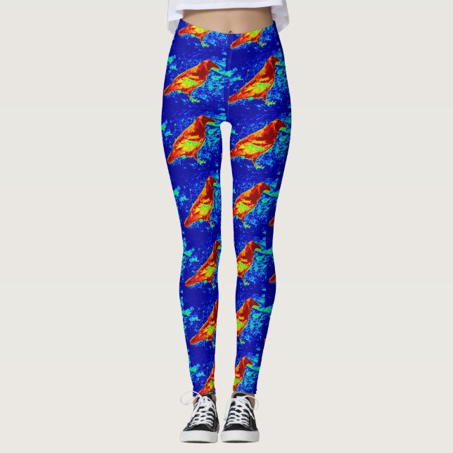 red crows blue leggings (Front)