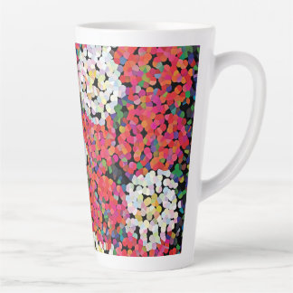 Red Crystal Floral Blooms Latte Mug