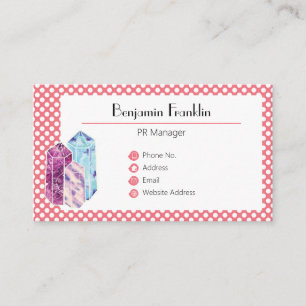 Red Crystal Party Elegant Minimalist  Business Card