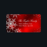 Red Crystal Snowflake Christmas Address Labels<br><div class="desc">Red Christmas Address Labels. Elegant Crystal Snowflakes. Please Note: All flat images!</div>