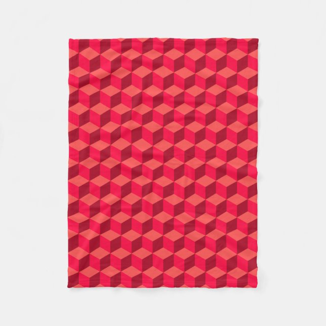 Red Cubed Fleece Blanket (Front)