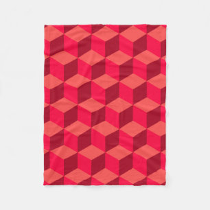Red Cubes Fleece Blanket