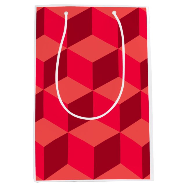 Red Cubes Medium Gift Bag (Front)