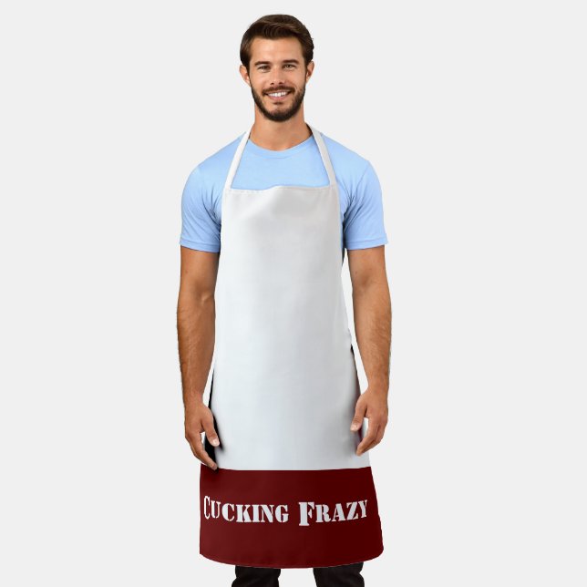red Cucking Frazy word play like Nucking Futs Apron (Worn)