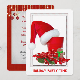 red cup Christmas Party Invitation