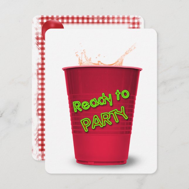 Red Cup Drink party Invitation (Front/Back)