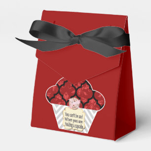 Red Cupcake Quotes Party Favour Box
