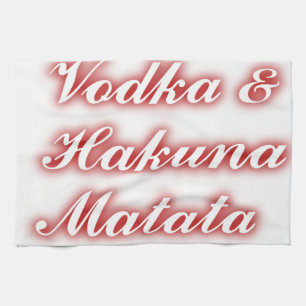 Red Cupcakes Vodka Hakuna Matata FUNNY. Tea Towel