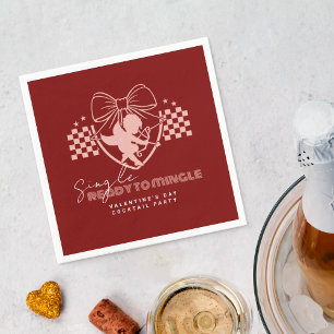 Red Cupid Singles Valentine's Day Party  Napkin