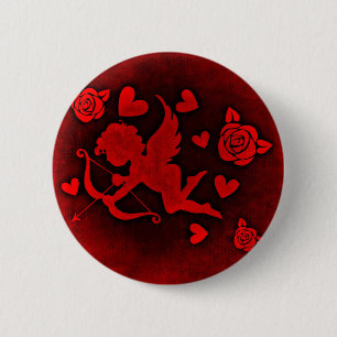 Red Cupido 6 Cm Round Badge