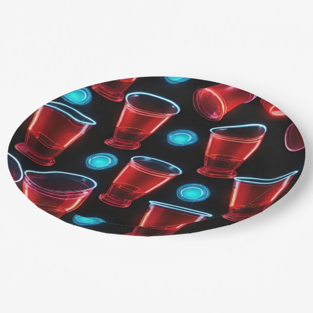 Red Cups Beer Bash   Paper Plate (Angled)