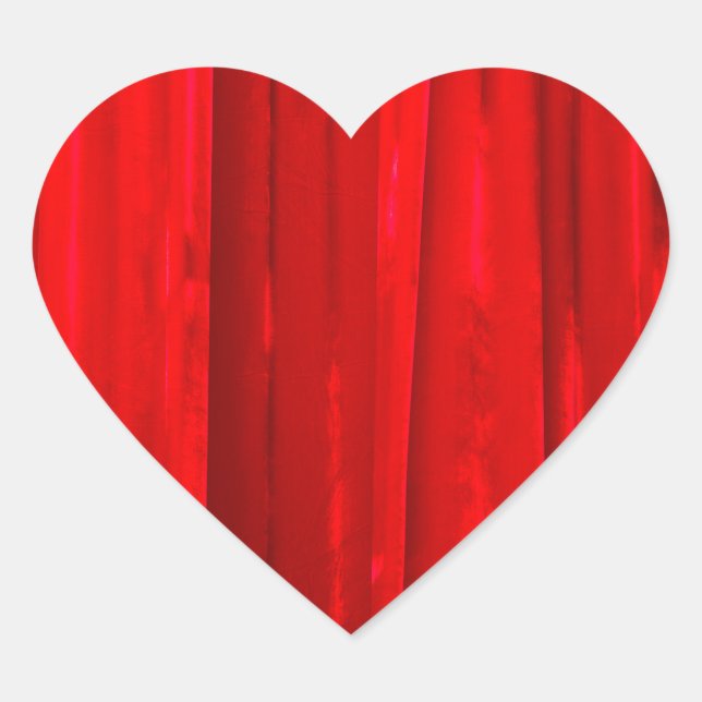 Red Curtain Heart Sticker (Front)