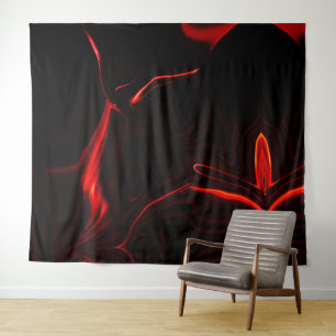 Red curves or undulation in darkest red background tapestry