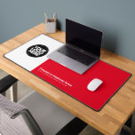 Red | Custom Business Logo Name, Slogan Desk Mat<br><div class="desc">Create your own company workspace branded decoration with our ergonomic Red Business Company Logo Desk Mat. This stylish, modern and professional desk mat allows you to personalise your boss, coworker or employee office in a unique way. Add corporate logo, name, profession, website, slogan, social media or any personalised text. A...</div>