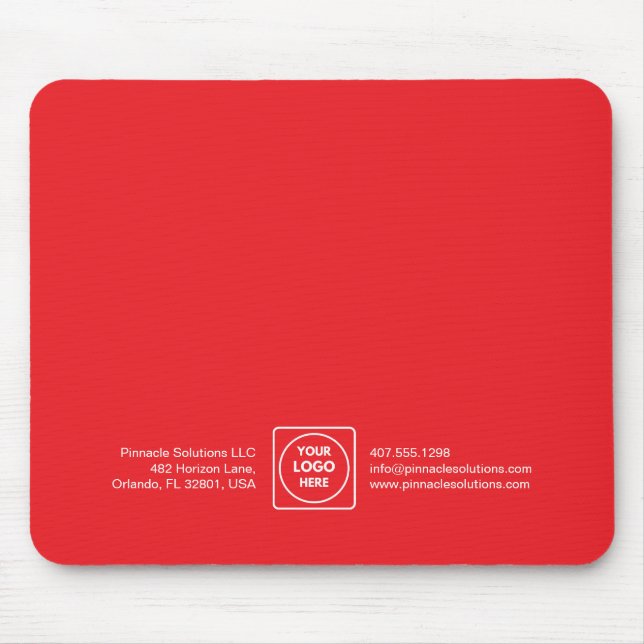 Red Custom Business Promo mouse pad (Front)