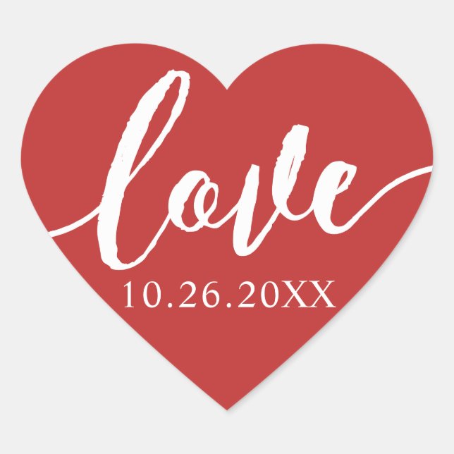 Red Custom Colour Heart Favour Envelope Seal Stick (Front)